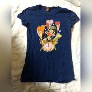 NWOT PAUL FRANK MONKEY MUSIC XS BABYDOLL TEE